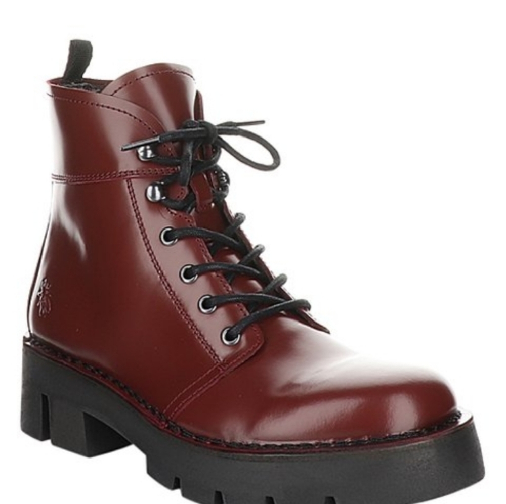 Fly London Red Bola Combat Boot
